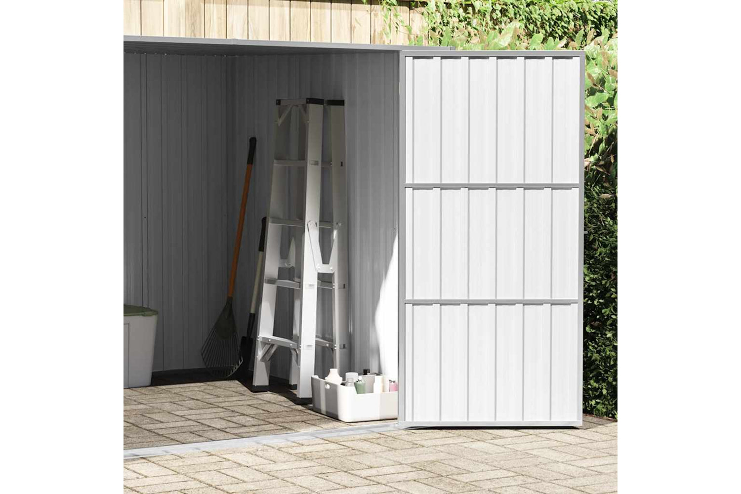 vidaXL 46255 Garden Shed Anthracite 195x198x159cm Galvanised Steel-3