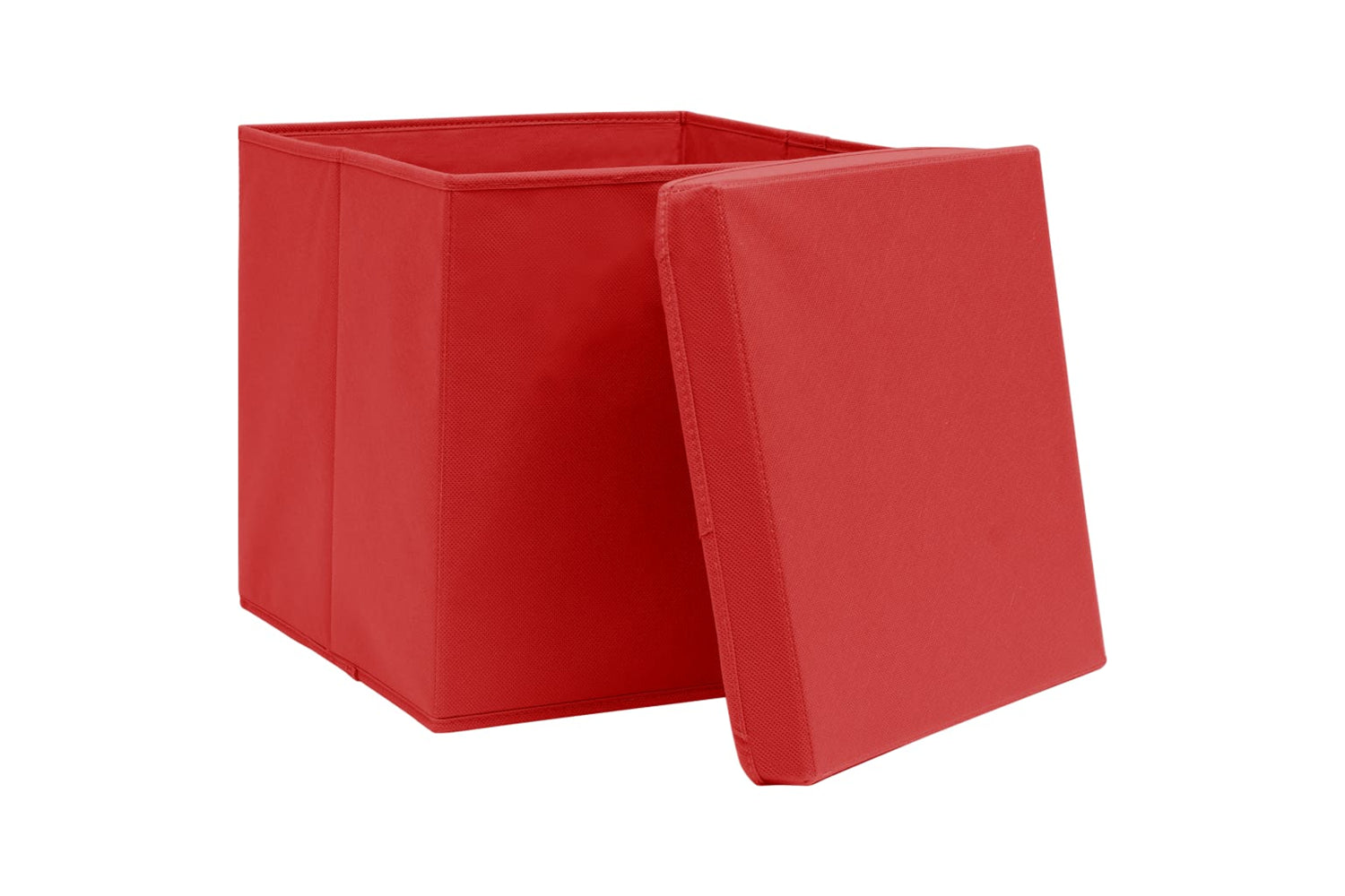 Vidaxl 288364 Storage Boxes With Lids 10 Pcs Red 32x32x32 Cm Fabric-3