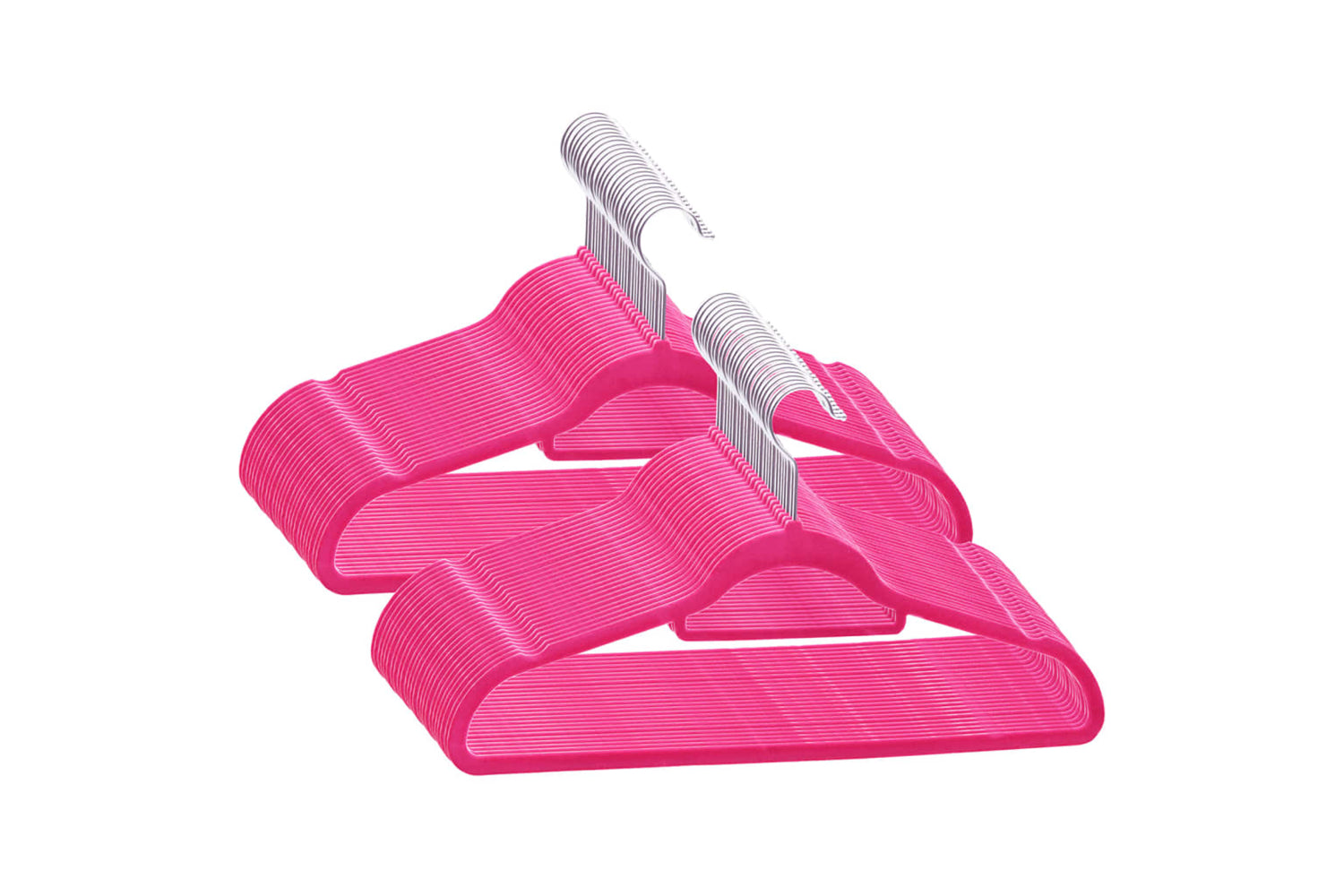 Vidaxl 289924 50 Pcs Clothes Hanger Set Anti-slip Pink Velvet-2