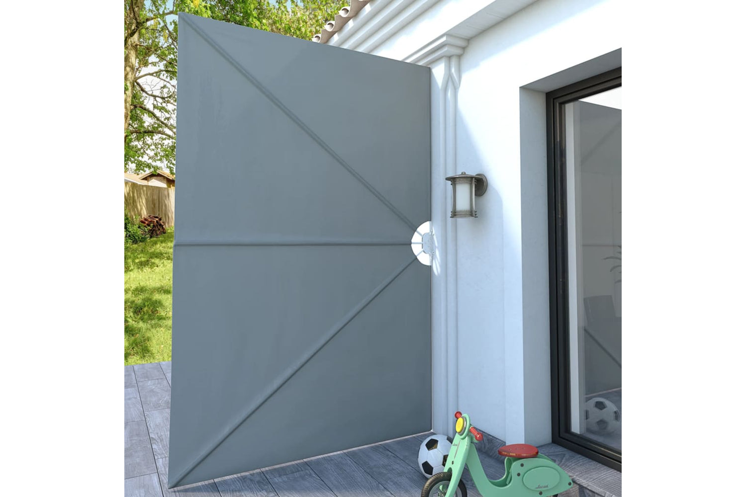 vidaXL 44565 Collapsible Terrace Side Awning Grey 300x200cm-2