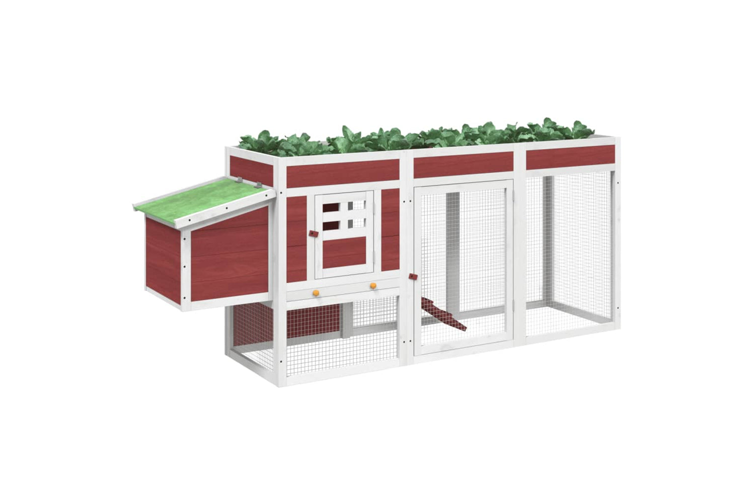 vidaXL 172238 Chicken Coop Mocha 204x50x84cm Solid Wood Pine-2