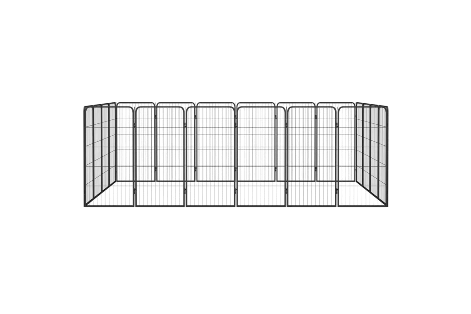 vidaXL 3115961 20-panel Dog Playpen Black 50x100cm Powder-coated Steel-2