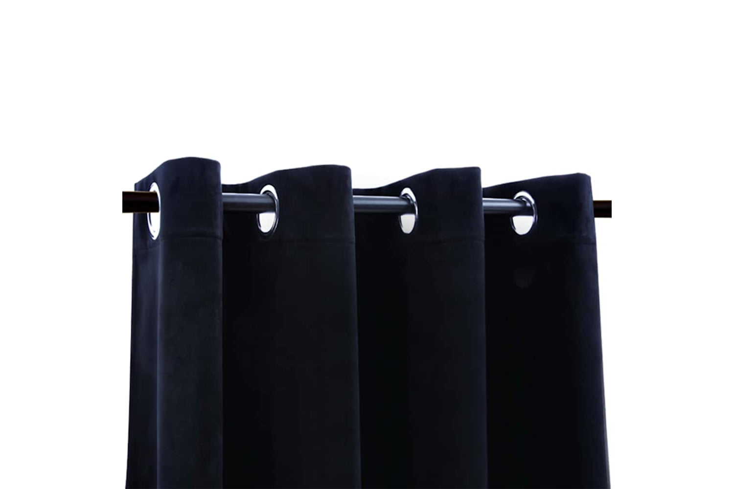 Vidaxl Blackout Curtain With Metal Rings Velvet Black 290x245 Cm-3