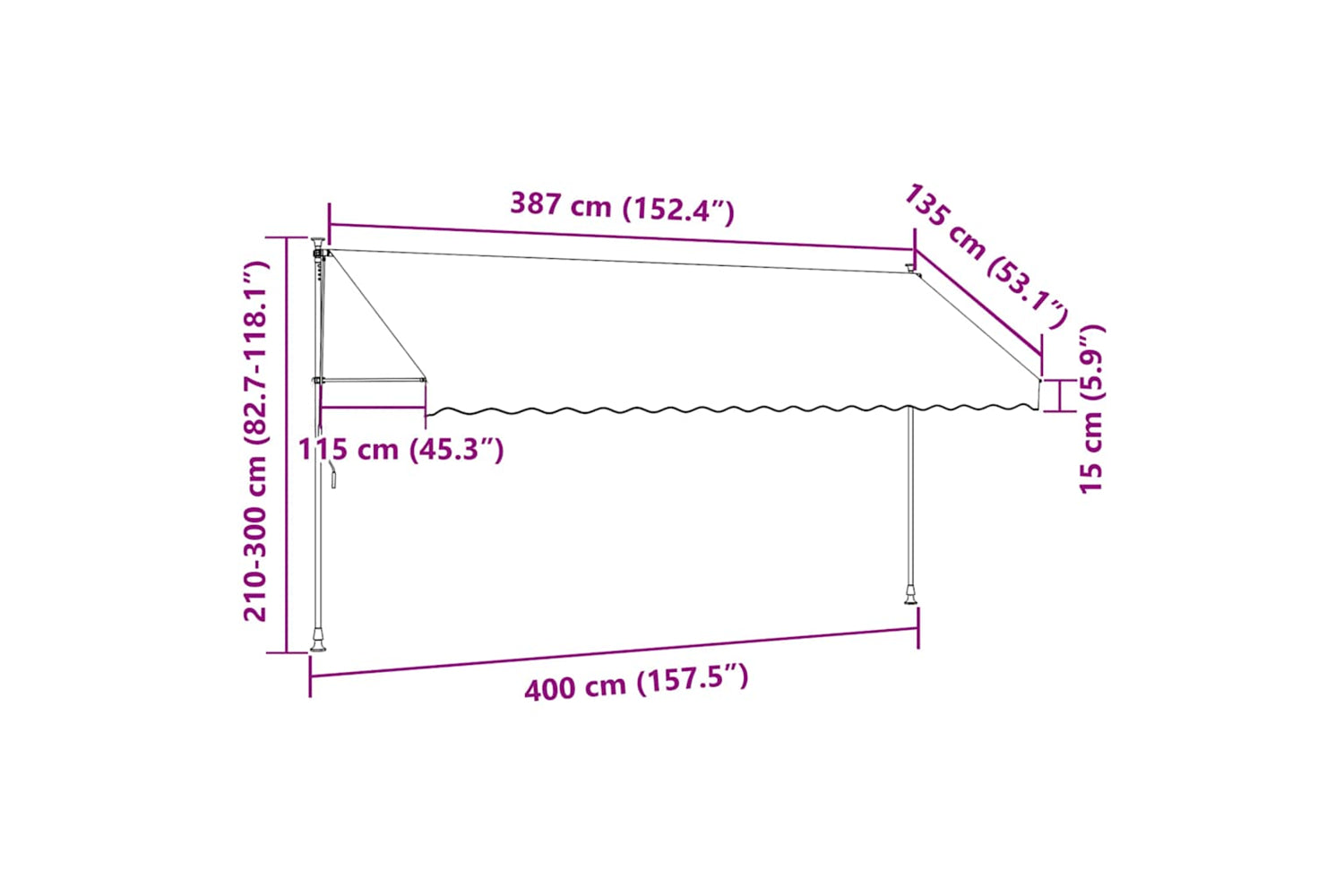 vidaXL 145882 Manual Retractable Awning With Led 400cm Orange And Brown-7