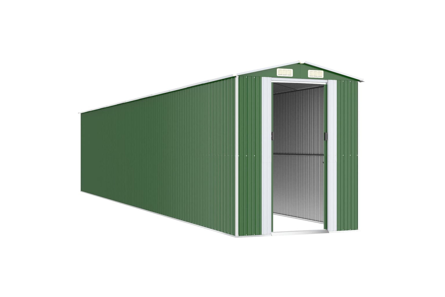 vidaXL 3147437 Garden Shed Green 192x1021x223cm Galvanised Steel-2