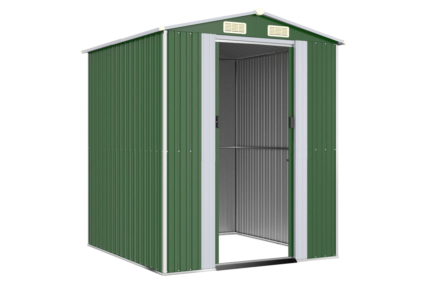 vidaXL 3147427 Garden Shed Green 192x191x223cm Galvanised Steel-2