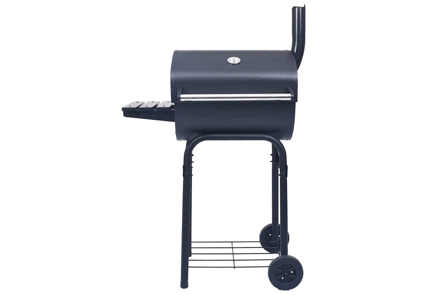 Vidaxl Charcoal Bbq Grill Smoker With Bottom Shelf Black-2