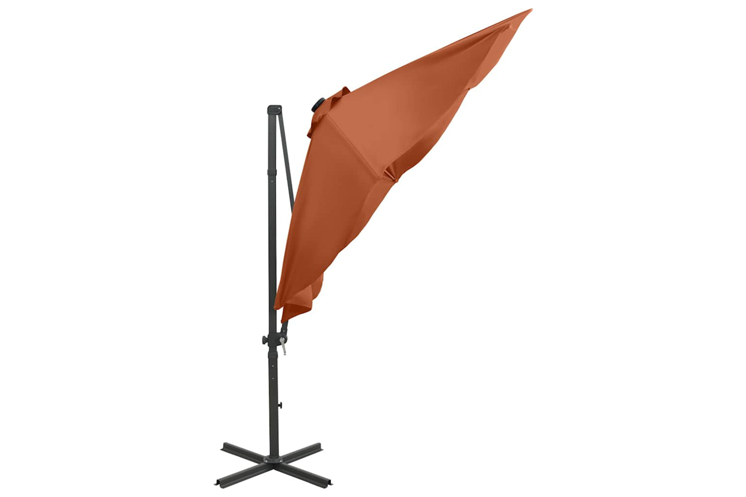 Vidaxl 312335 Cantilever Umbrella With Pole And Led Lights Terracotta 300 Cm-2