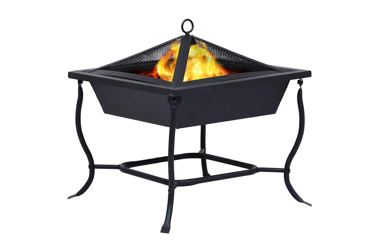Vidaxl Fire Pit Black 42x42x45 Cm Steel-2