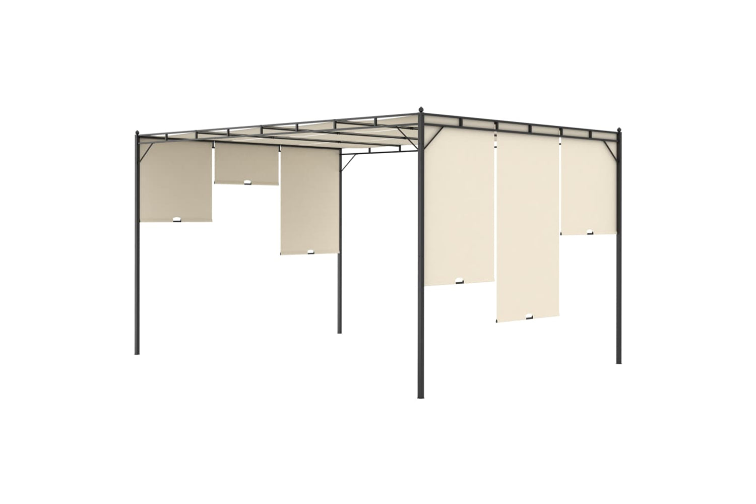 Vidaxl 47994 Garden Gazebo With Side Curtain 4x3x2.25 M Cream-5