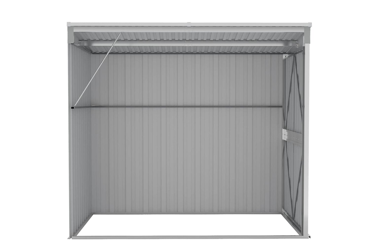 Vidaxl Wall-mounted Garden Shed Grey 118x194x178 Cm Galvanised Steel-4