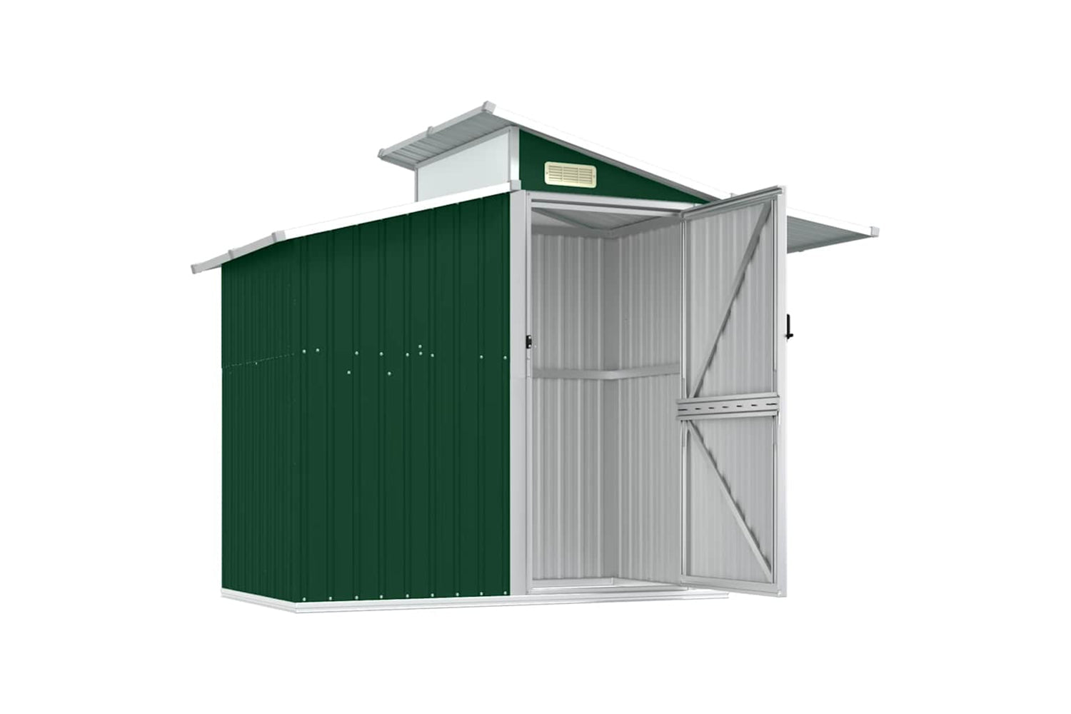 vidaXL Garden Shed Green 270x130x208.5cm Galvanised Steel-3
