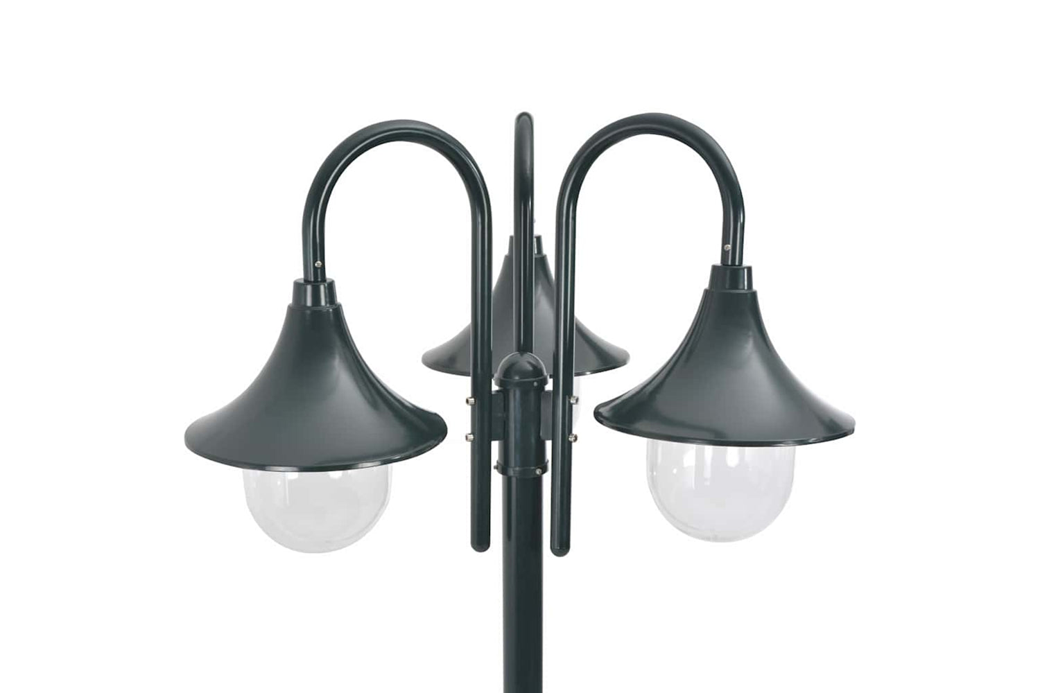 vidaXL 44216 Garden Post Light E27 220cm Aluminium 3-lantern Dark Green-3