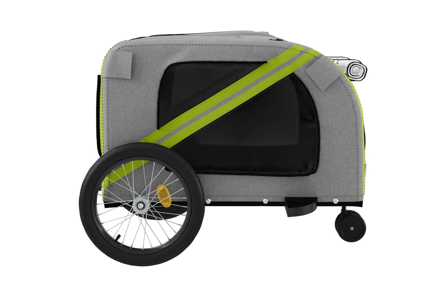 Vidaxl 93906 Pet Bike Trailer Green And Grey Oxford Fabric And Iron-6