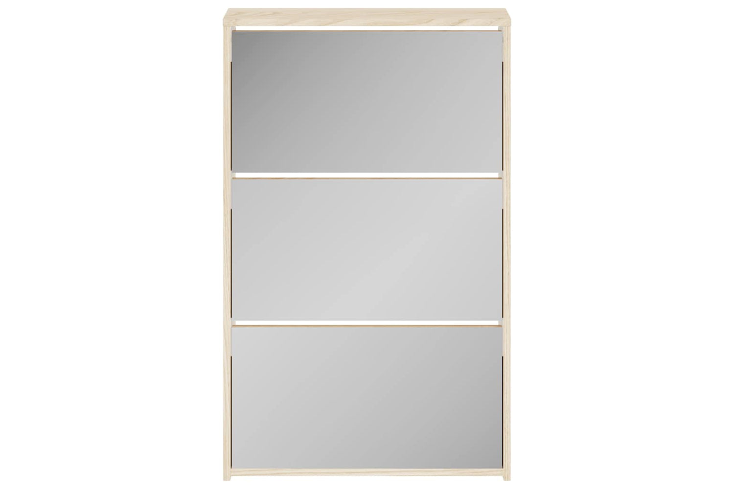 vidaXL 243047 Shoe Cabinet 3-layer Mirror Oak 63x17x102.5cm-3