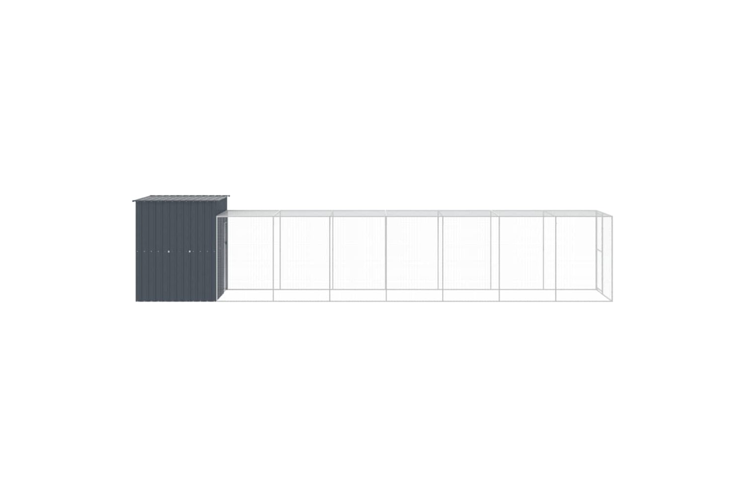 vidaXL 3189111 Chicken Cage With Run Anthracite 165x863x181cm Galvanised Steel-3