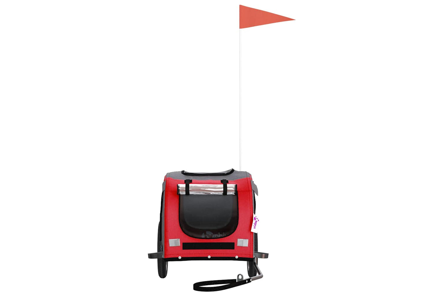 Vidaxl 93866 Pet Bike Trailer Red And Grey Oxford Fabric And Iron-3
