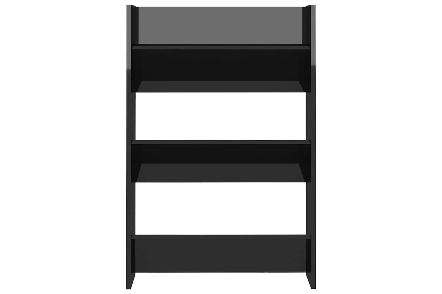 vidaXL 806773 Wall Shoe Cabinet High Gloss Black 60x18x90cm Engineered Wood-3