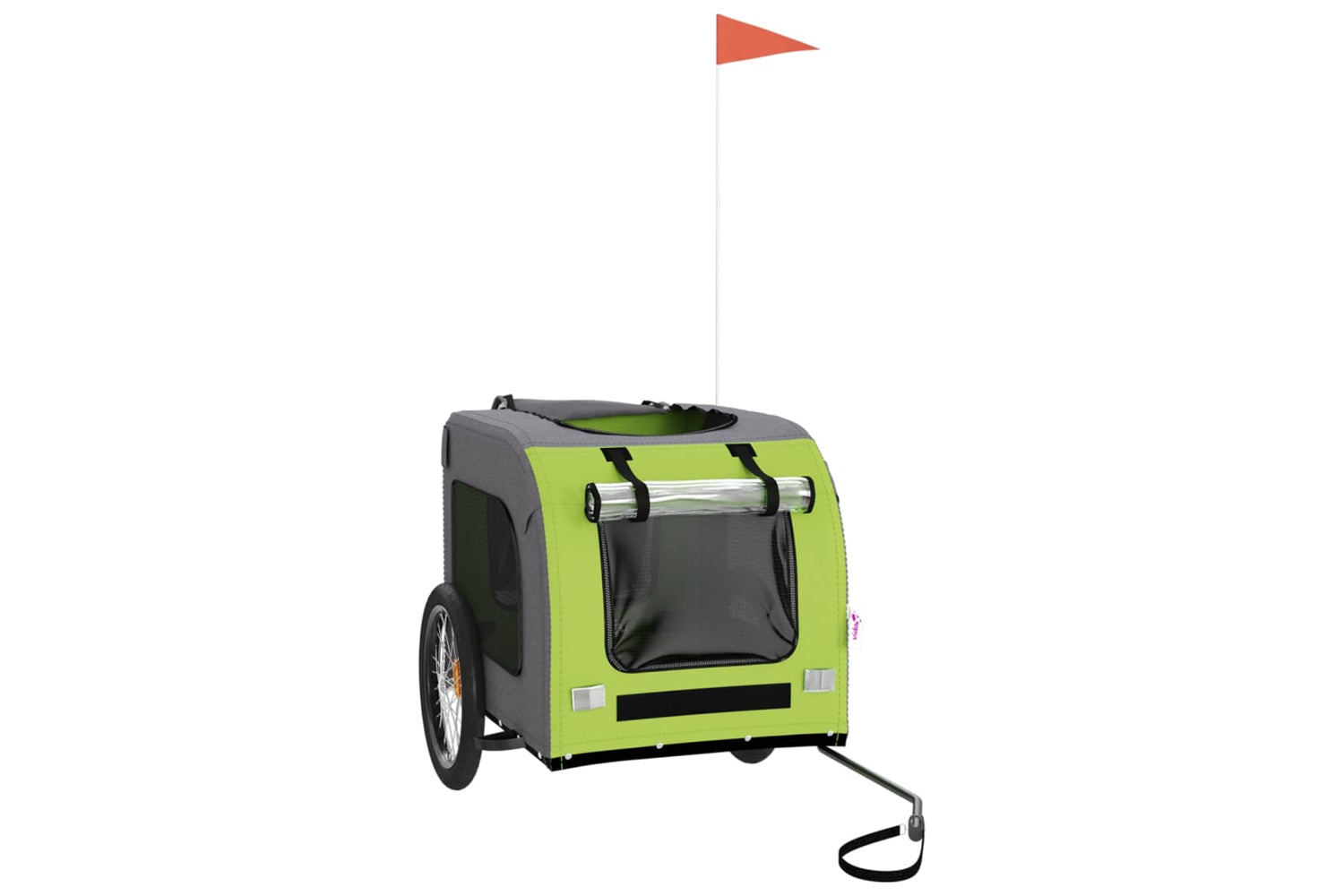 Vidaxl 93836 Pet Bike Trailer Green And Grey Oxford Fabric And Iron-2
