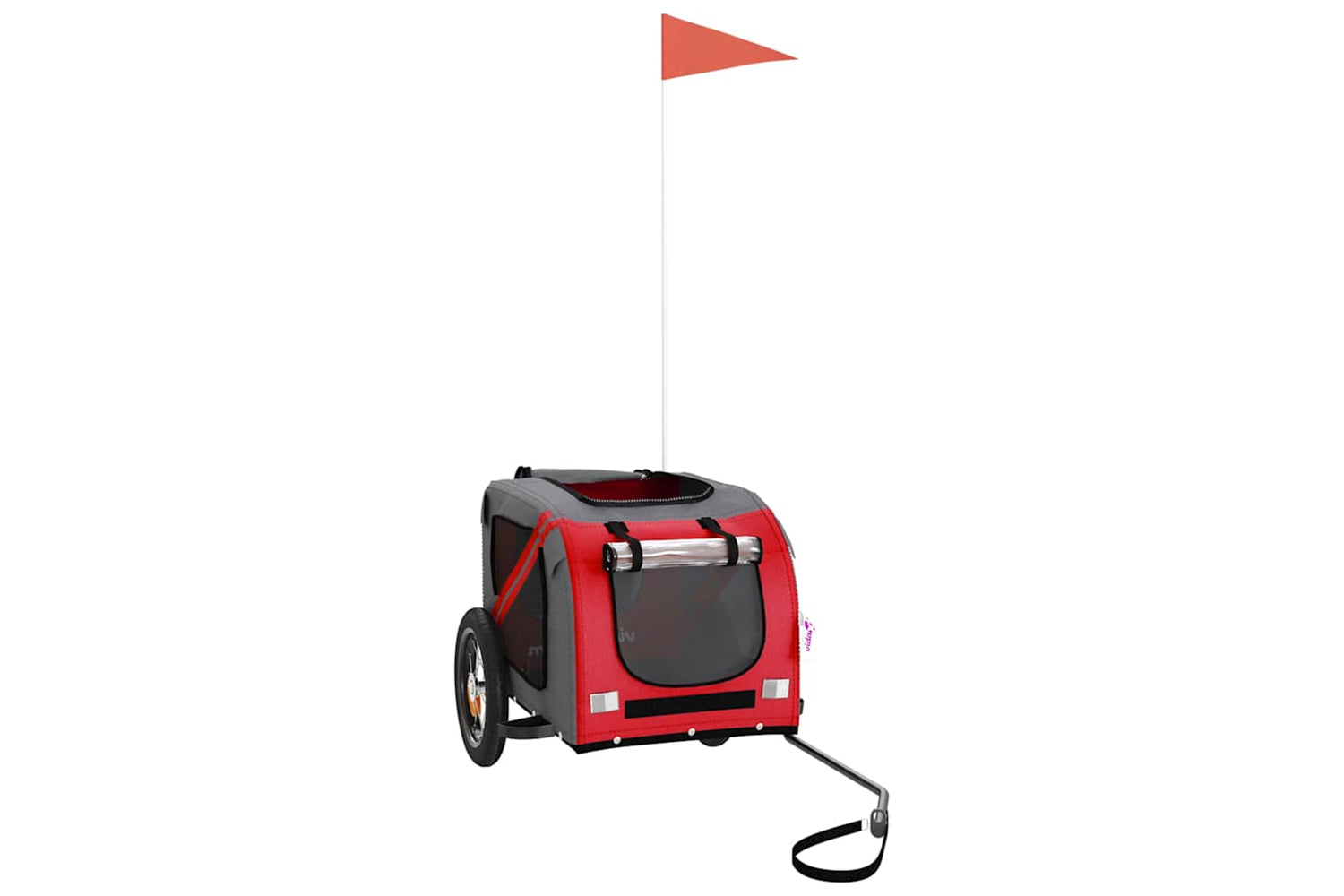 Vidaxl 93866 Pet Bike Trailer Red And Grey Oxford Fabric And Iron-2