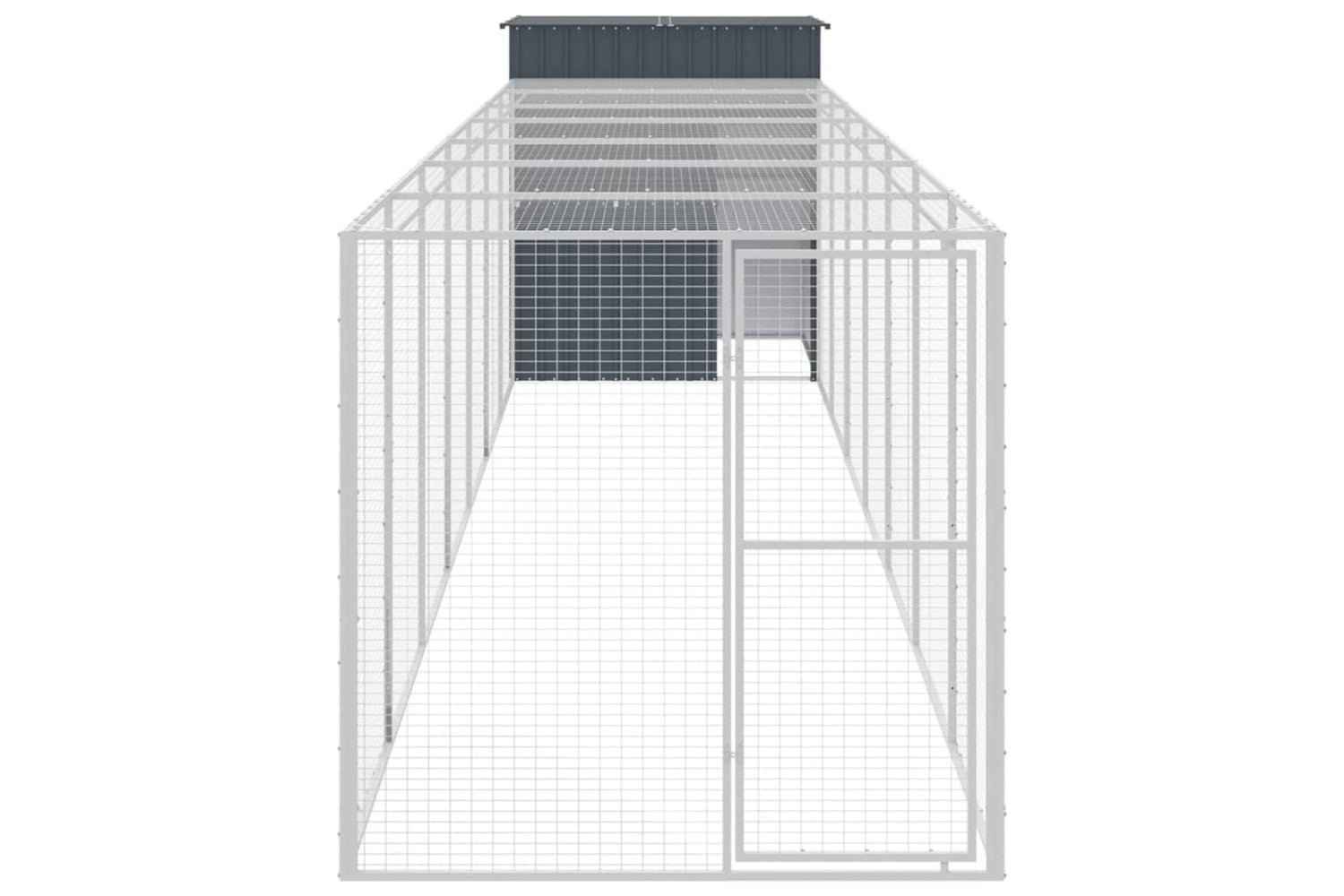 vidaXL 3189111 Chicken Cage With Run Anthracite 165x863x181cm Galvanised Steel-2