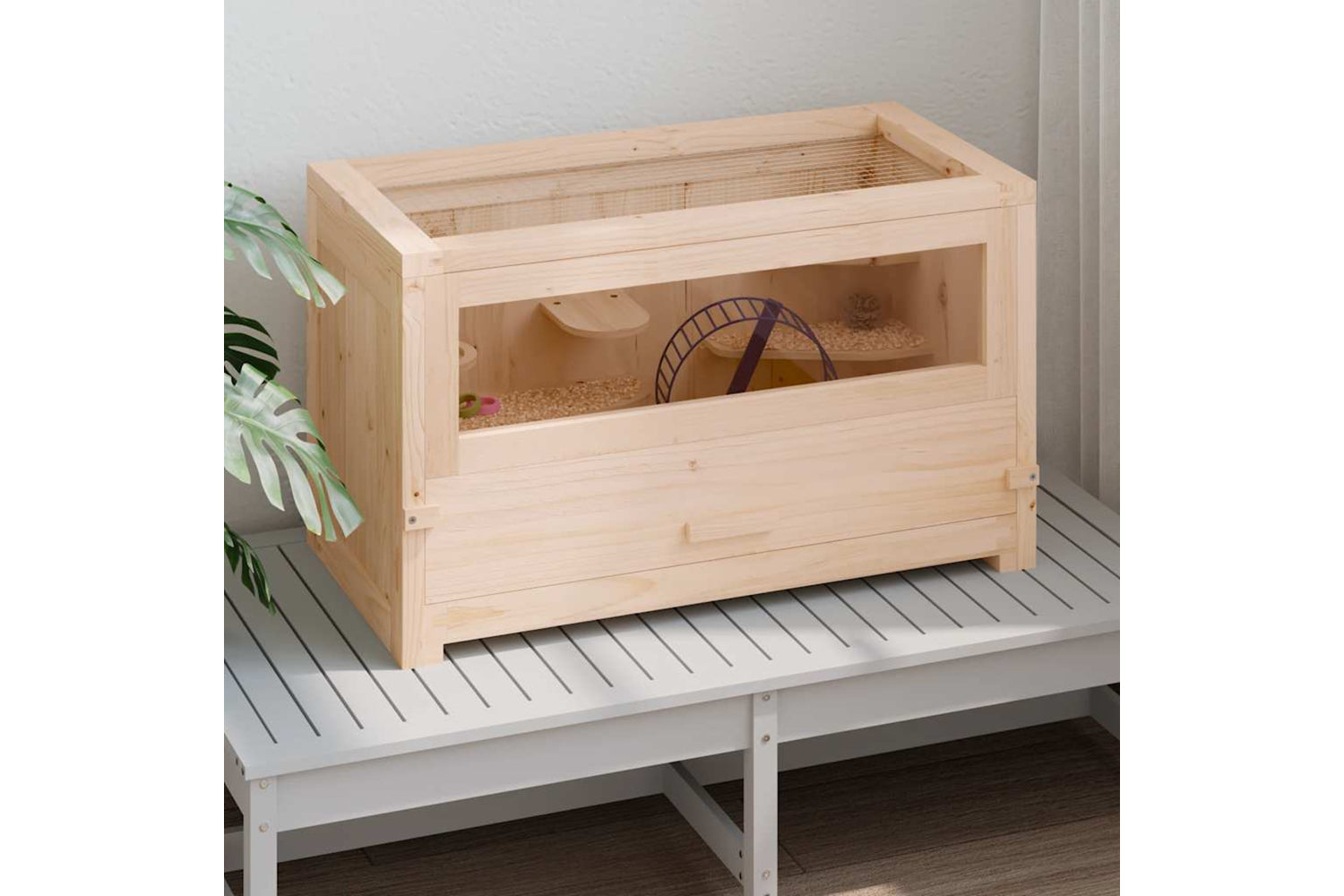 vidaXL 172377 Hamster Cage 60x30x35cm Solid Wood Fir-2