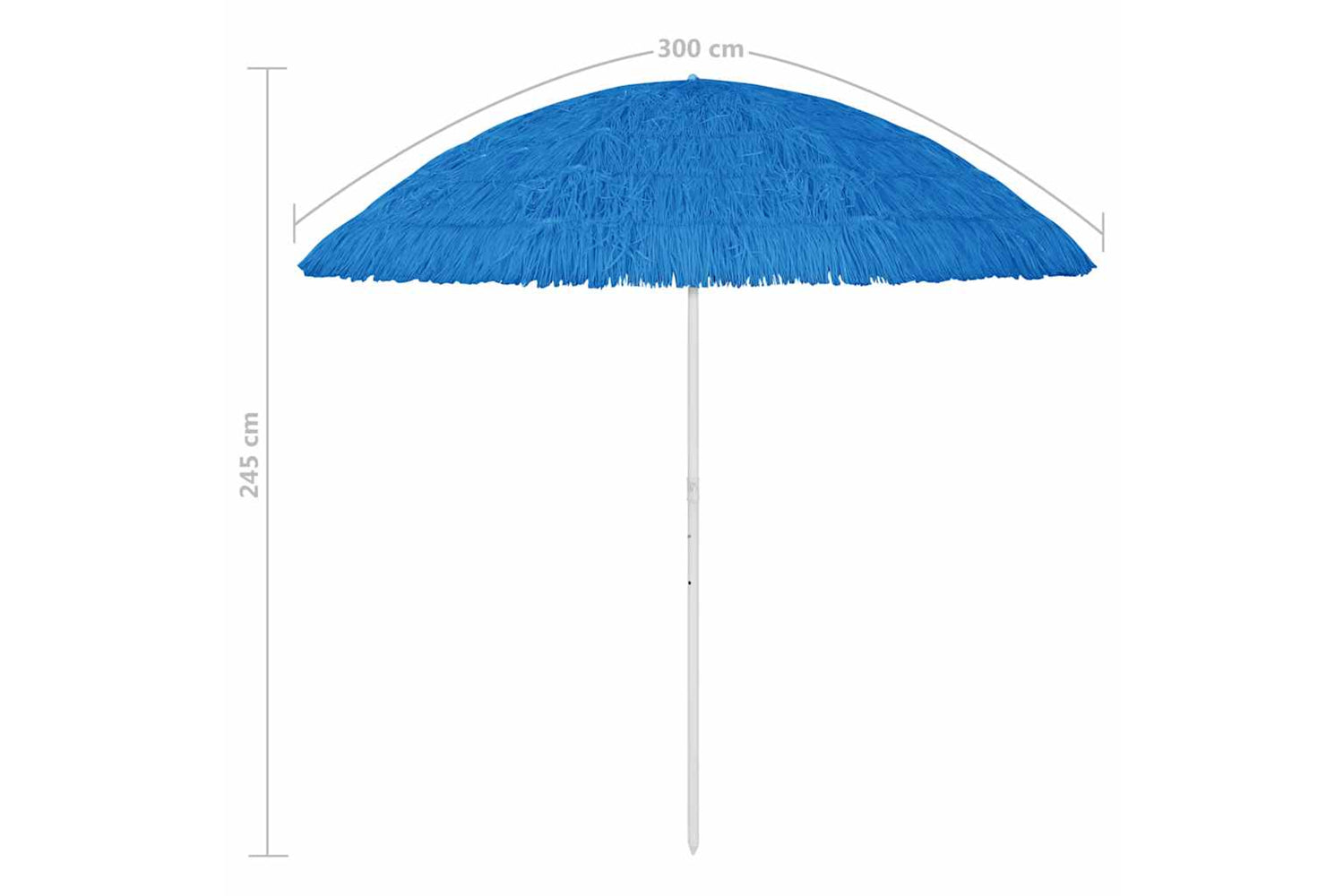 vidaXL 314696 Hawaii Beach Umbrella Blue 300cm-8