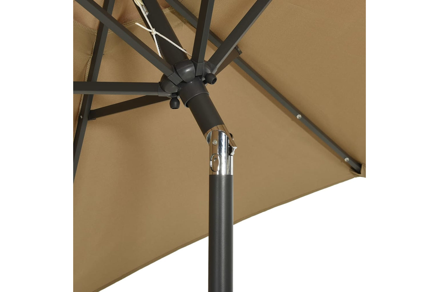 Vidaxl 313560 Parasol With Led Lights Taupe 200x211 Cm Aluminium-6