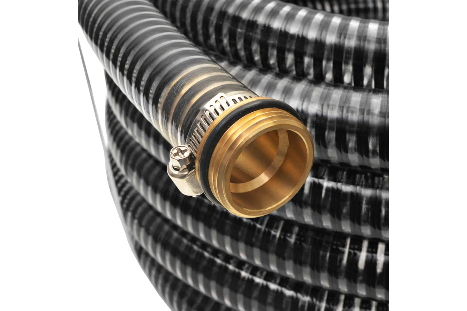 vidaXL 142890 Suction Hose With Brass Connectors 7 M 25mm Black-2
