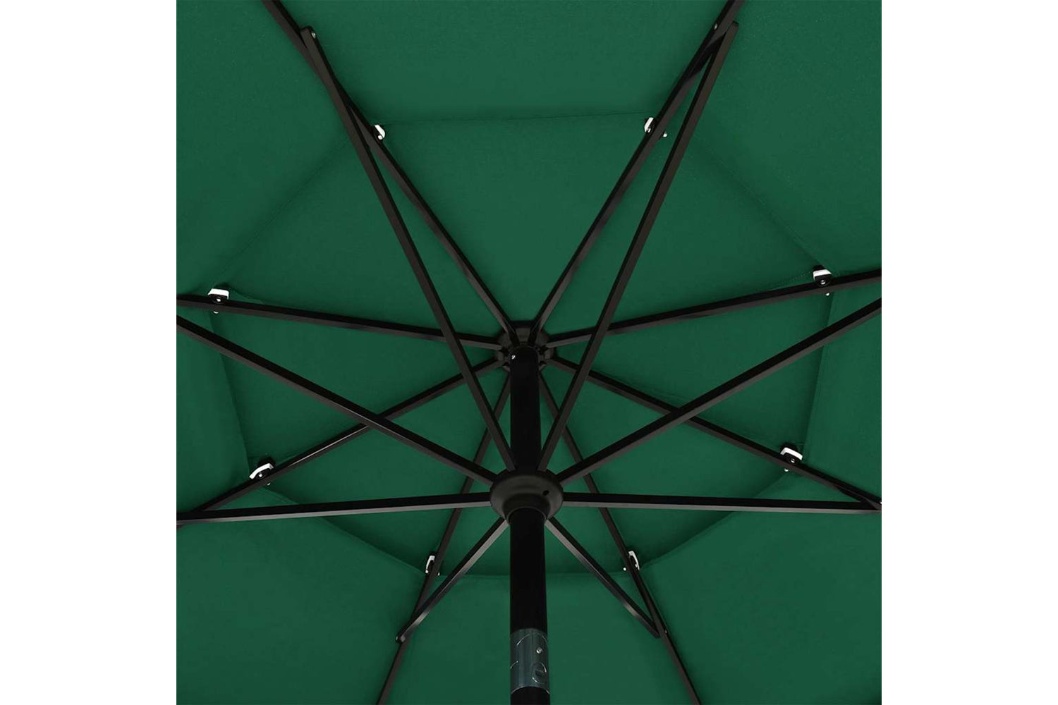 Vidaxl 313877 3-tier Parasol With Aluminium Pole Green 3.5 M-5