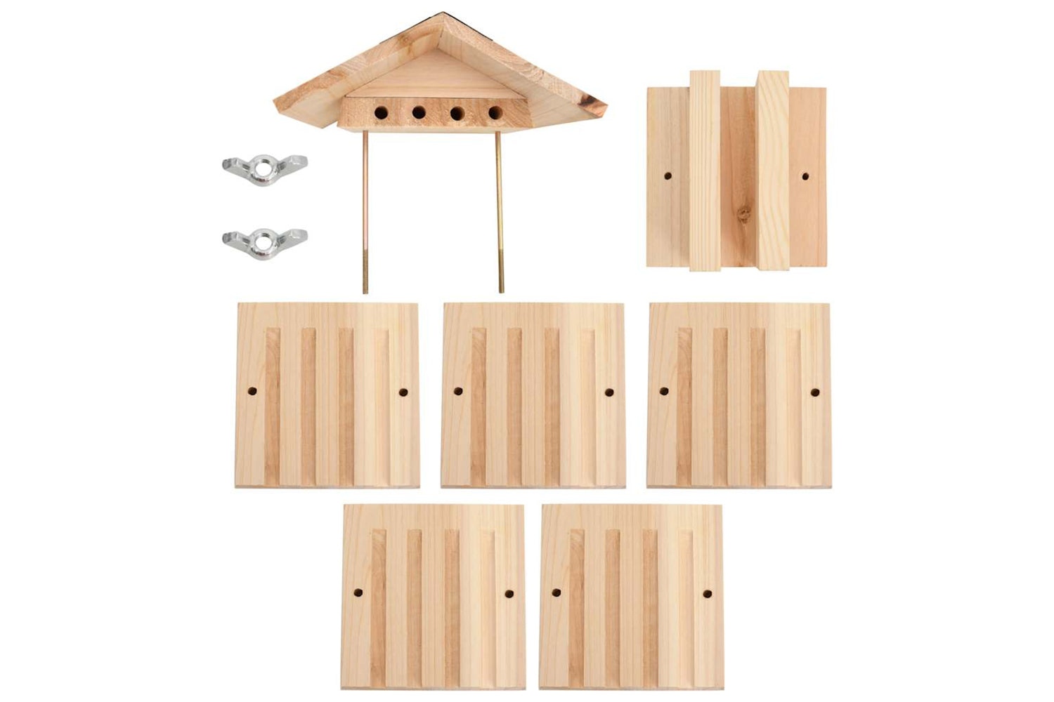 vidaXL 314814 Bee Hotel Solid Firwood 22x20x20cm-5