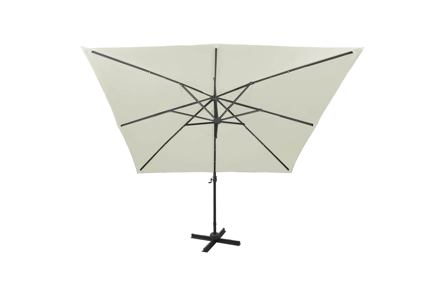 Vidaxl Cantilever Umbrella With Pole And Led Lights Sand 300 Cm-3
