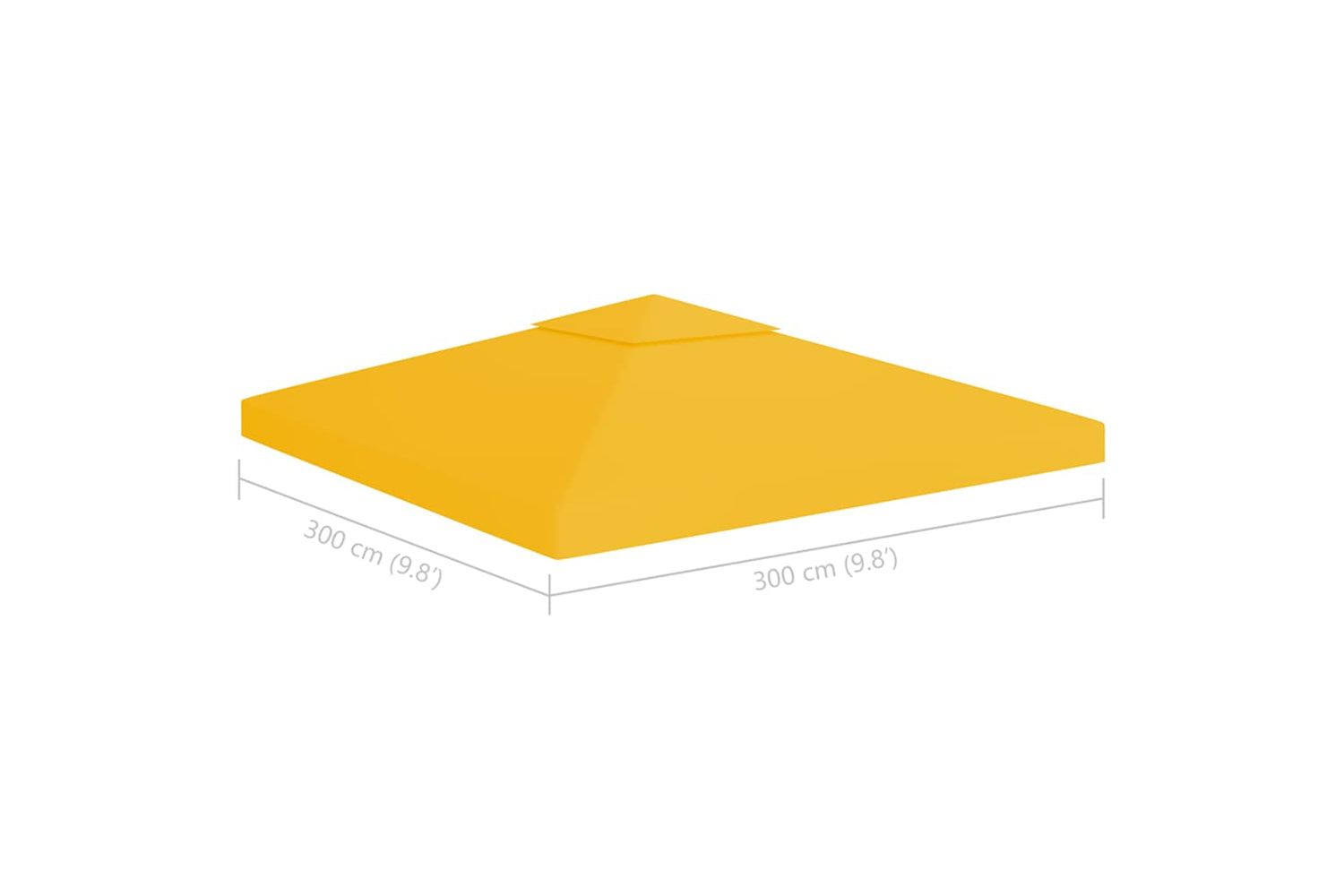 Vidaxl 312073 2-tier Gazebo Top Cover 310 G/mâ² 3x3 M Yellow-6