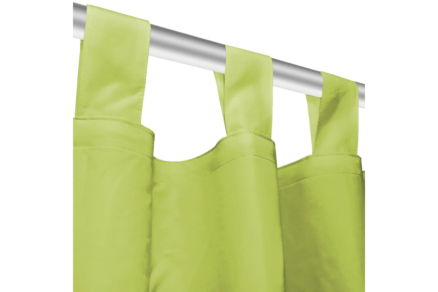 vidaXL 132224 Micro-satin Curtains 2 Pcs With Loops 140x245cm Green-4