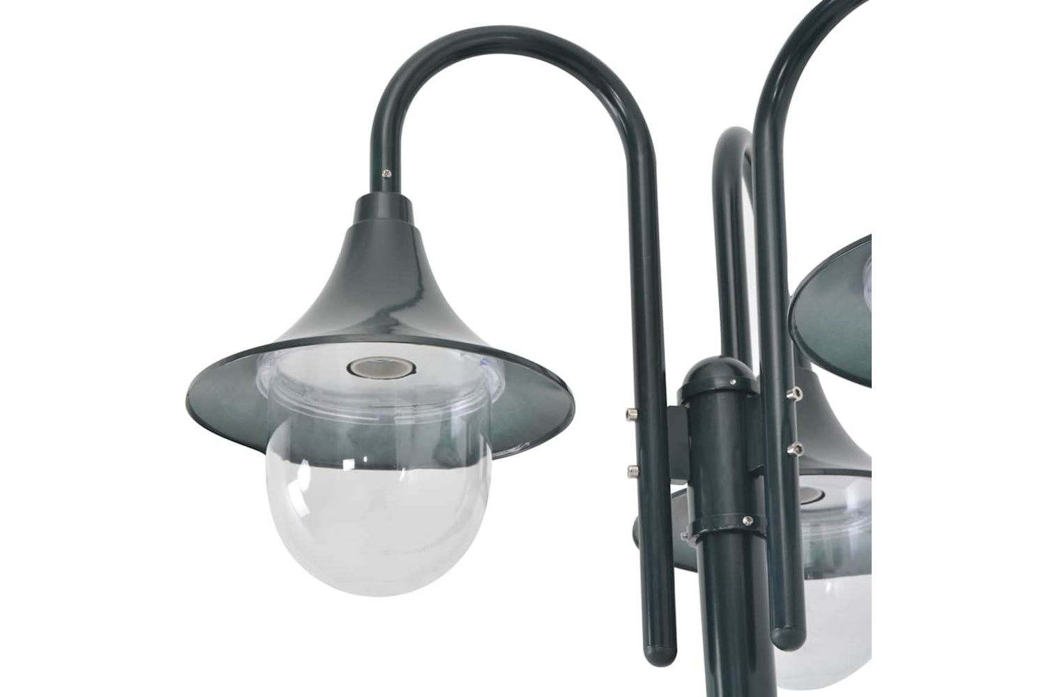 vidaXL 44216 Garden Post Light E27 220cm Aluminium 3-lantern Dark Green-4