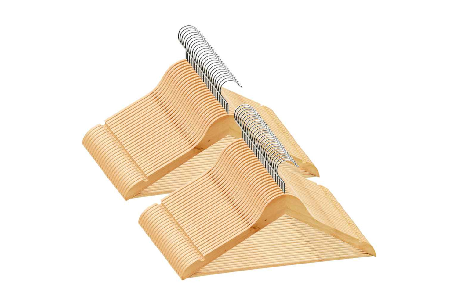 vidaXL 289912 50 Pcs Clothes Hanger Set Non-slip Hardwood-2