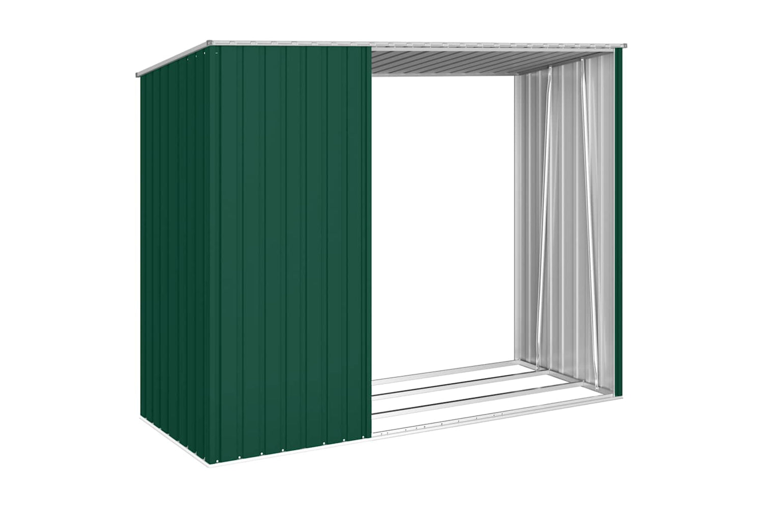 vidaXL 46293 Garden Firewood Shed Green 245x98x159cm Galvanised Steel-7