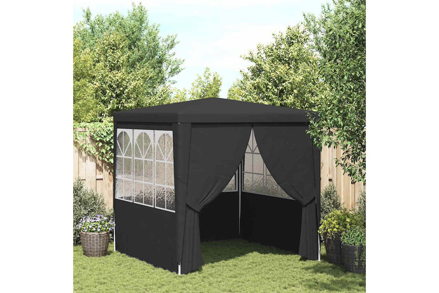 Vidaxl 48531 Professional Party Tent With Side Walls 2x2 M Anthracite 90 G/m?-2