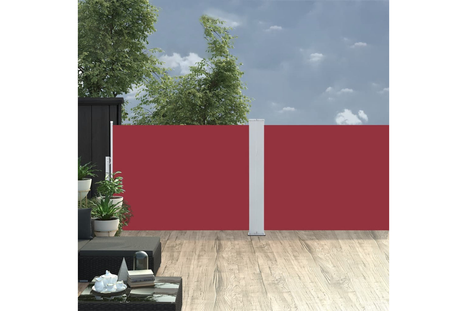 vidaXL 48477 Retractable Side Awning Red 100x1000cm-2
