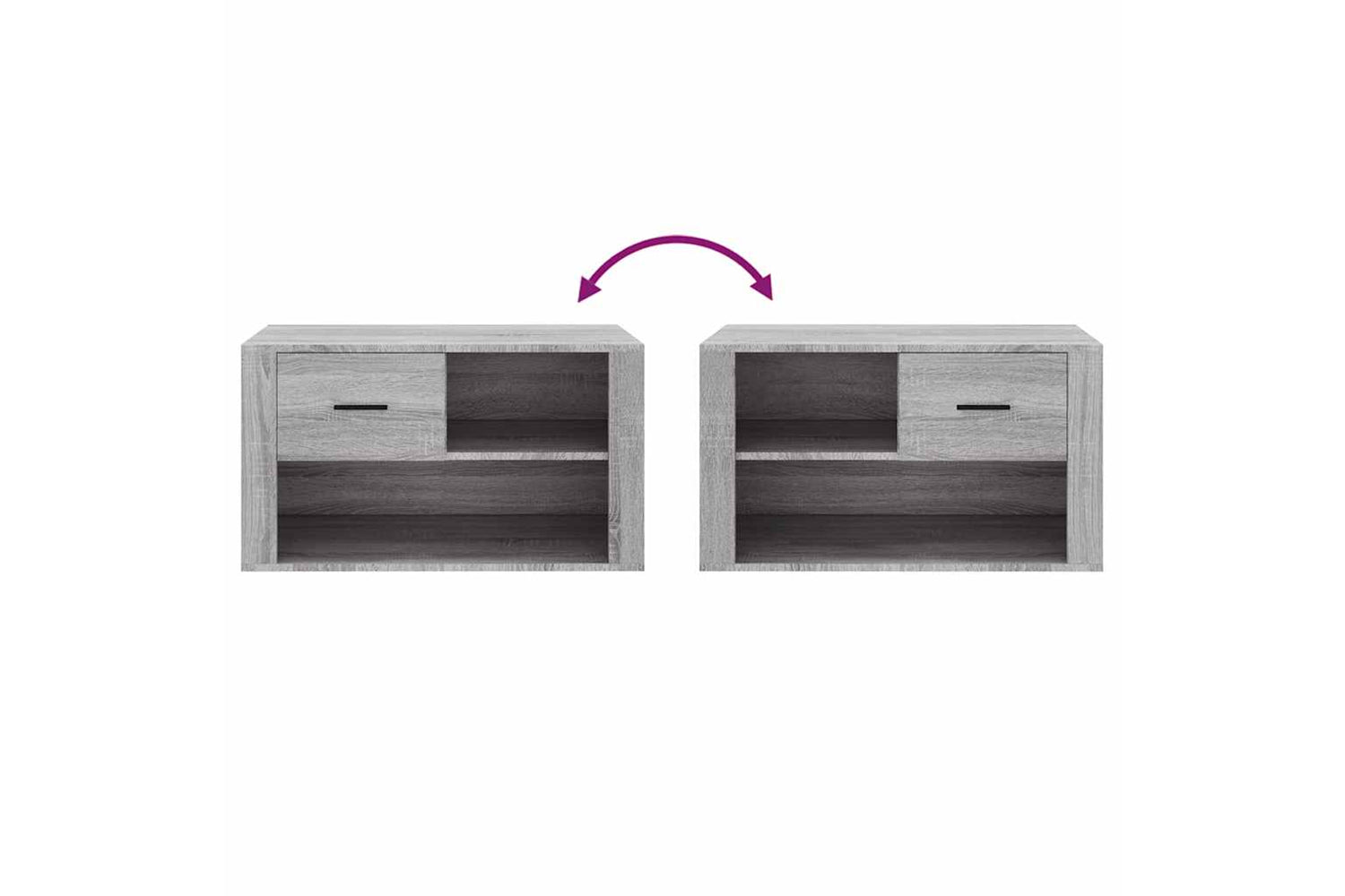 vidaXL 816758 Shoe Cabinet Grey Sonoma 80x35x45cm Engineered Wood-6