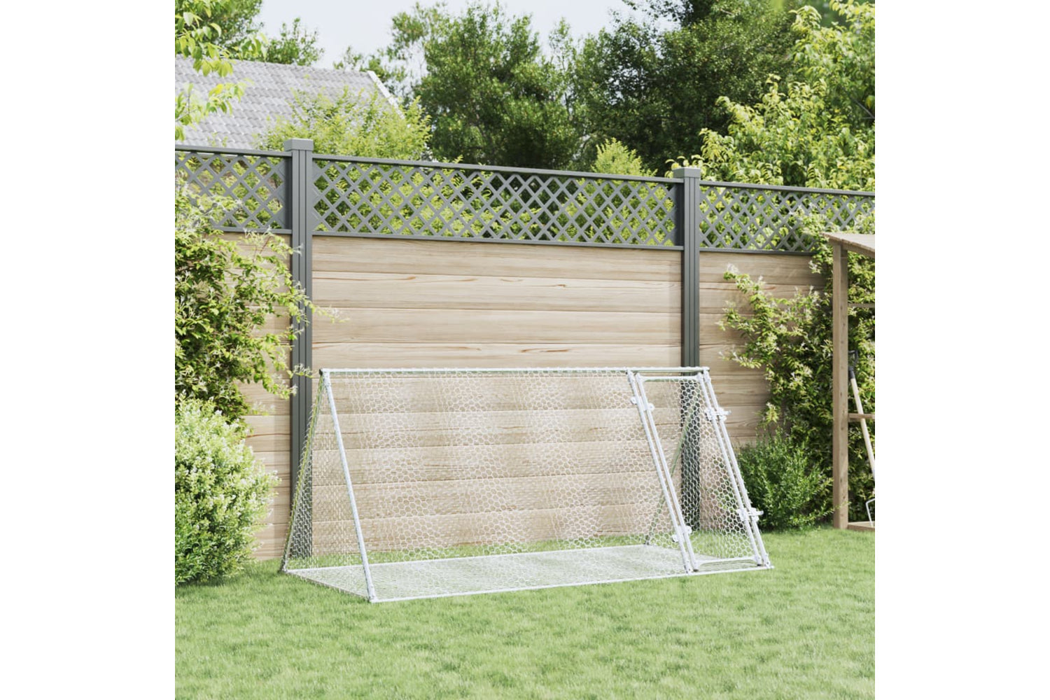 vidaXL 3281530 Rabbit Cage Silver 200x105x91cm Galvanised Steel-2
