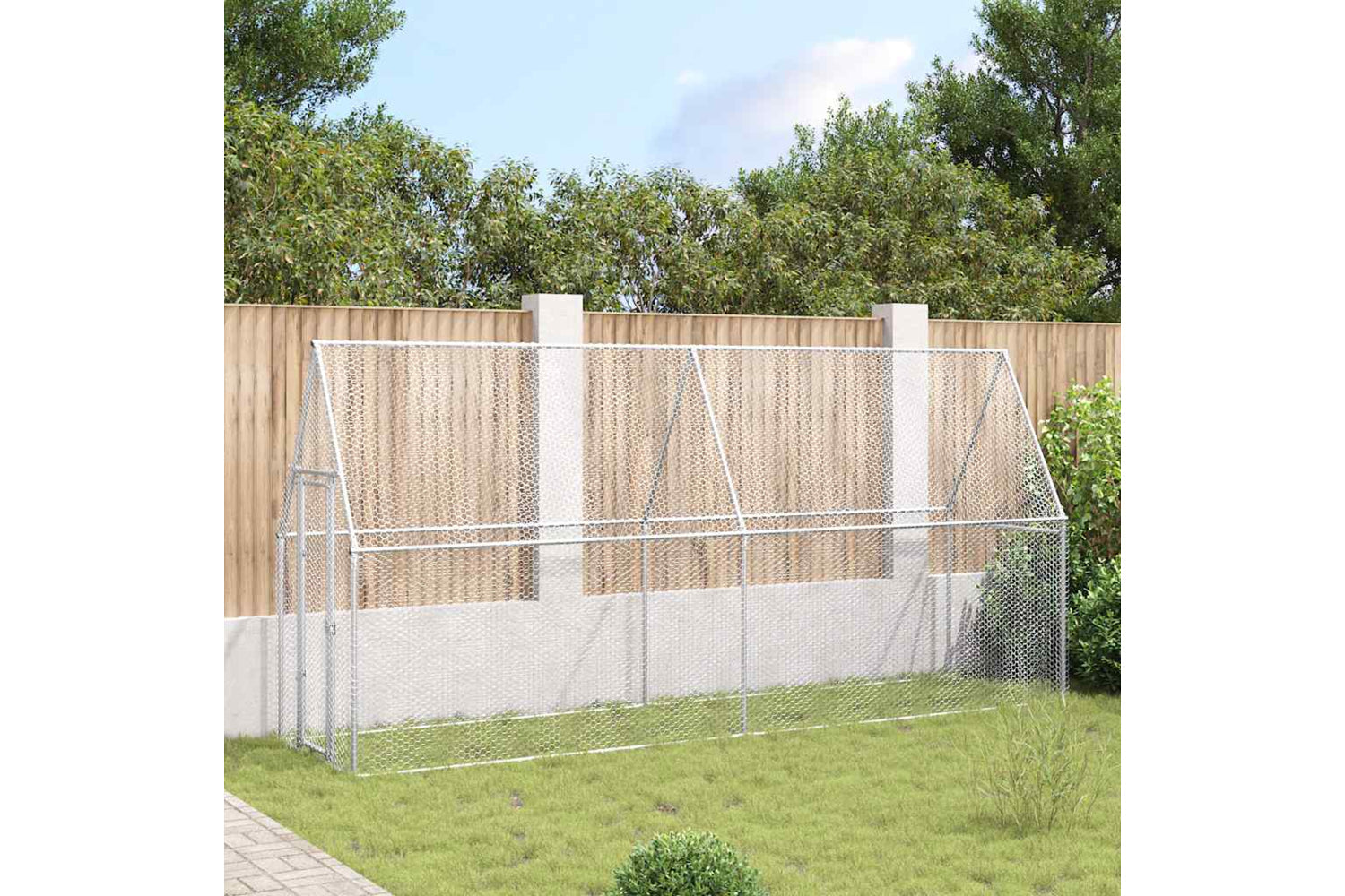 Vidaxl Chicken Cage Silver 400x100x190 Cm Galvanised Steel-2
