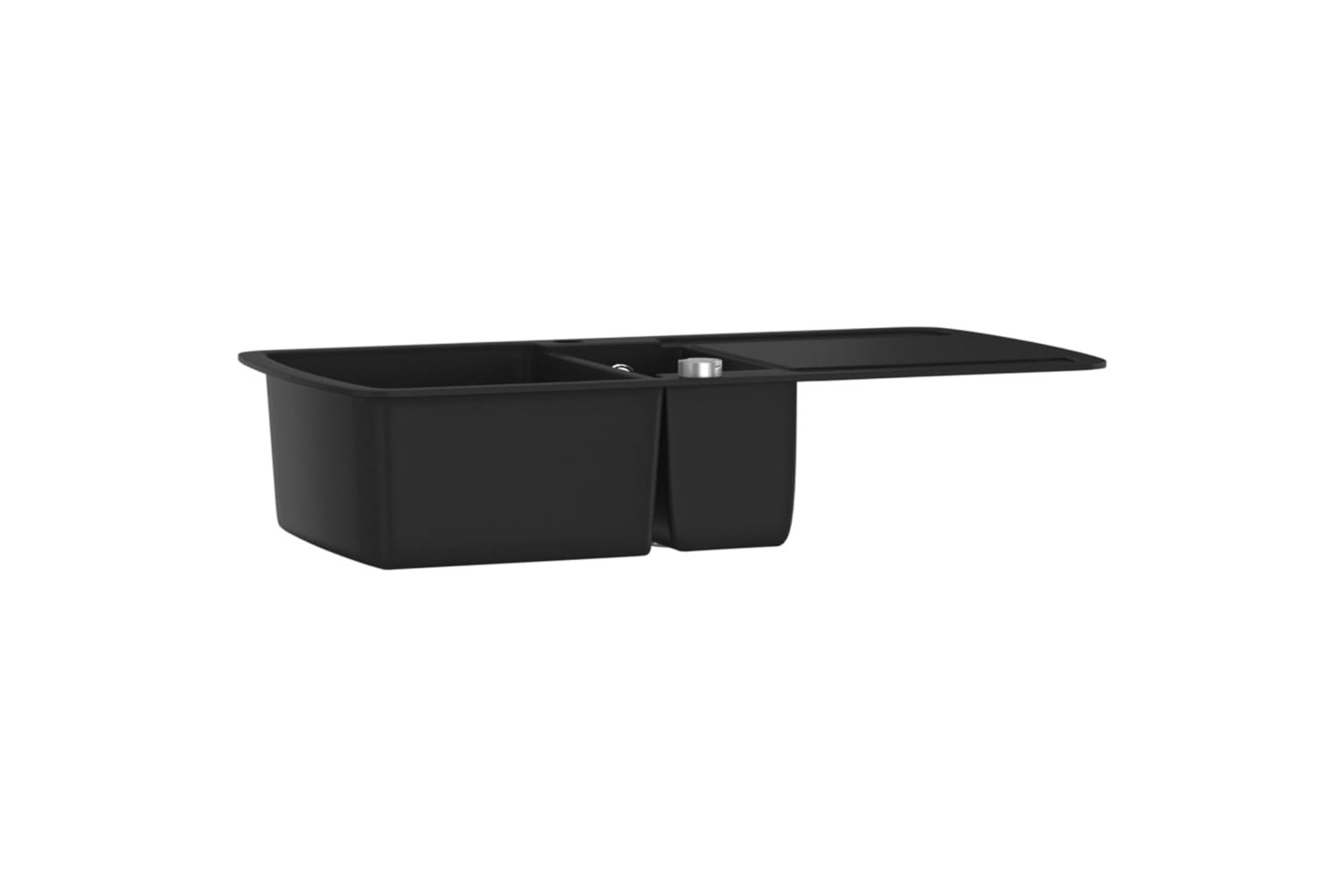 Vidaxl Granite Kitchen Sink Double Basin Black-2