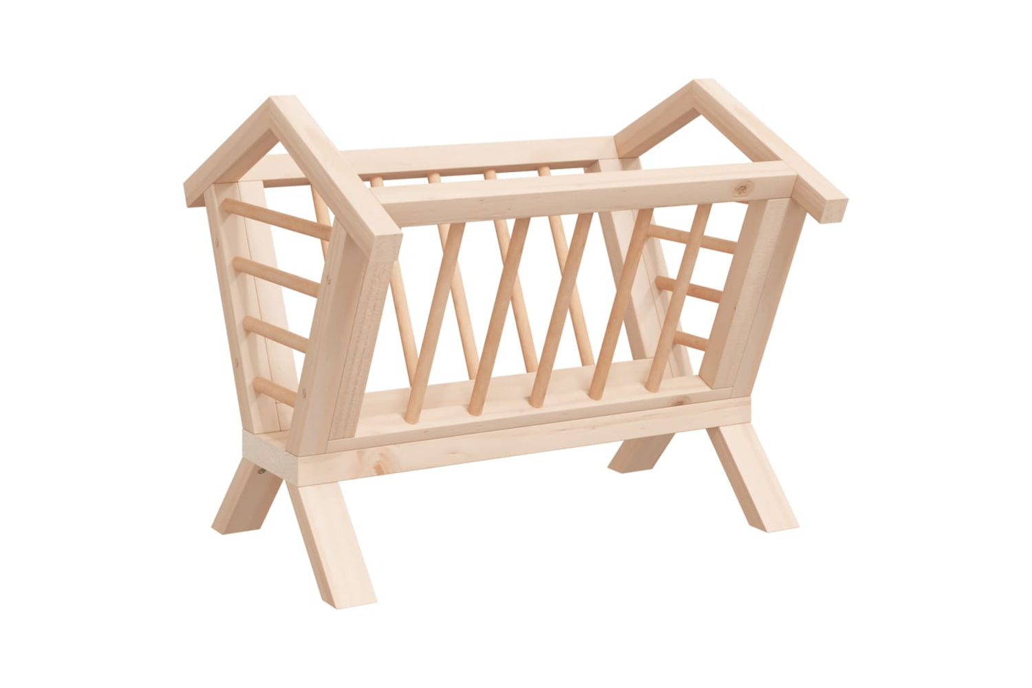 vidaXL 172425 Rabbit Hay Feeder 44x33x33cm Solid Wood Fir-5