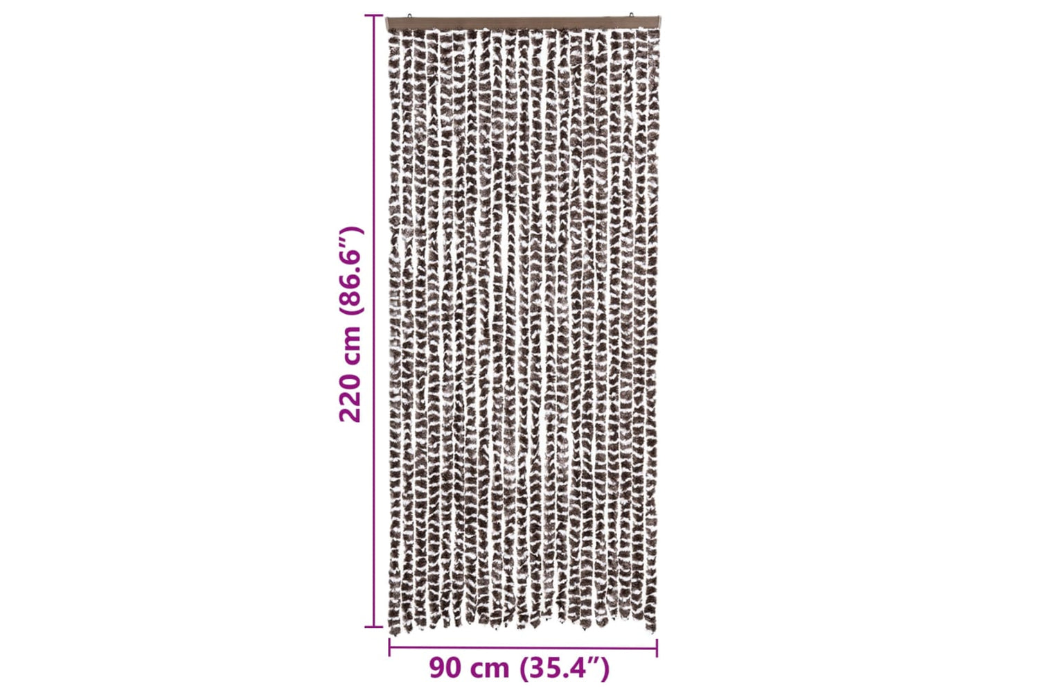 vidaXL Insect Curtain Brown And White 90x220cm Chenille-6