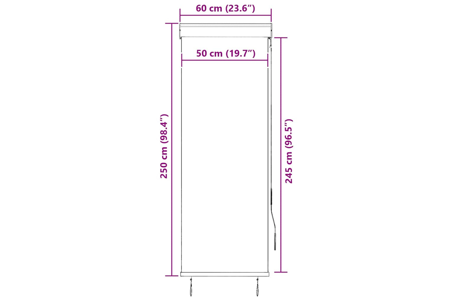vidaXL 145948 Outdoor Roller Blind 60x250cm Orange And Brown-9