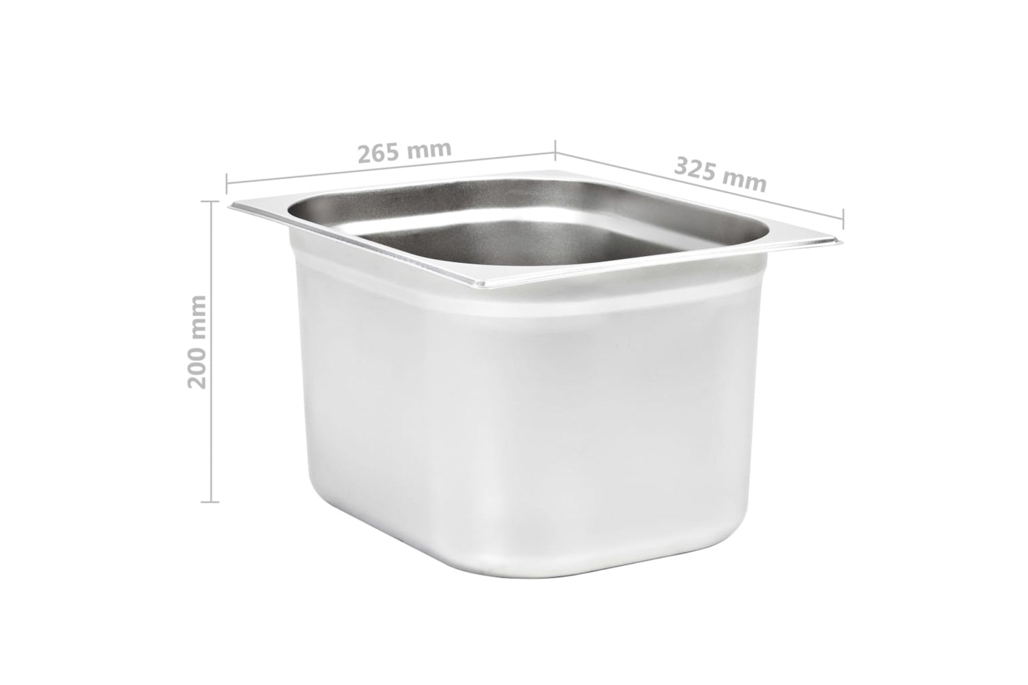 vidaXL 50890 Gastronorm Containers 2 Pcs Gn 1/2 200mm Stainless Steel-8