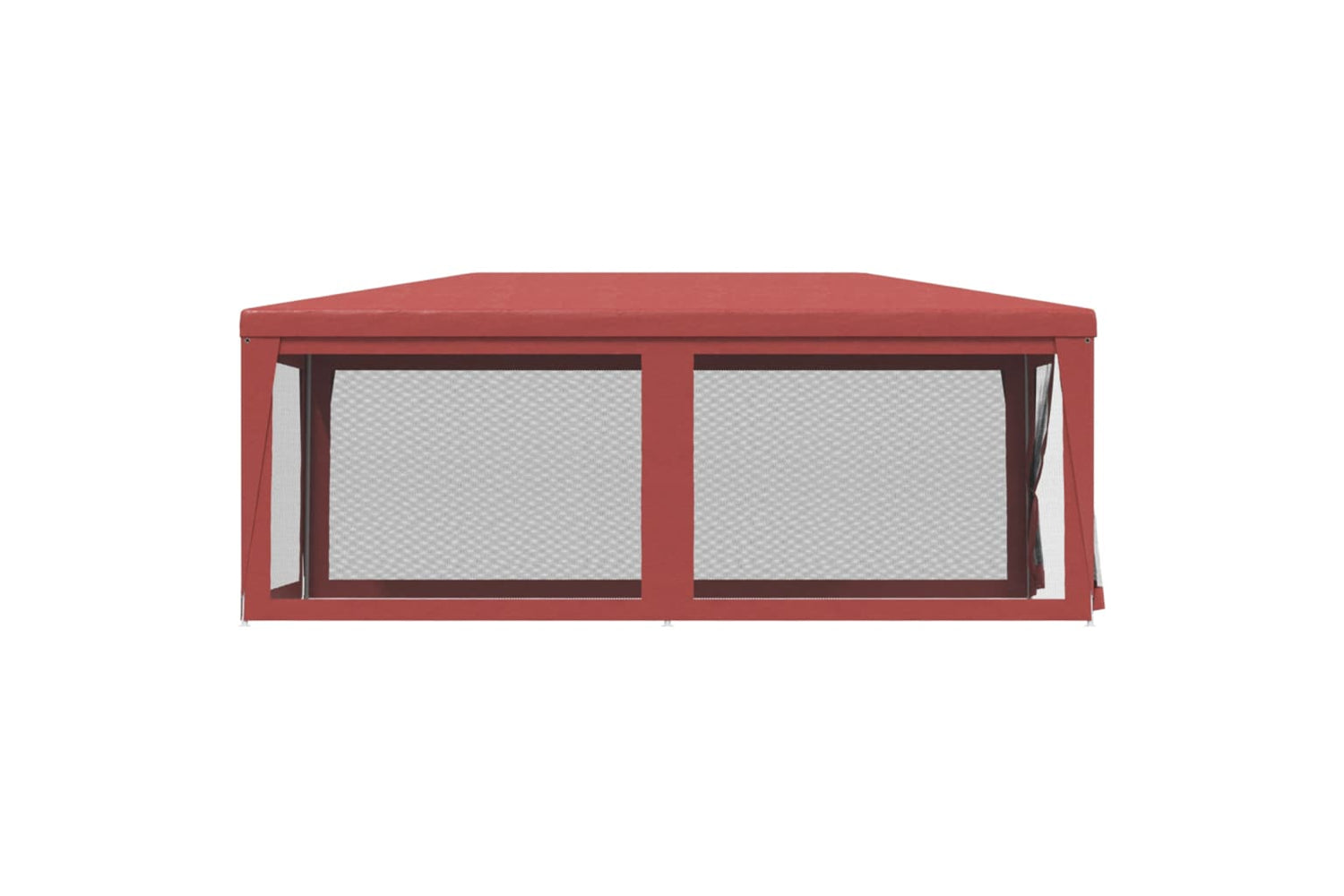 Vidaxl 319240 Party Tent With 6 Mesh Sidewalls Red 3x6 M Hdpe-3