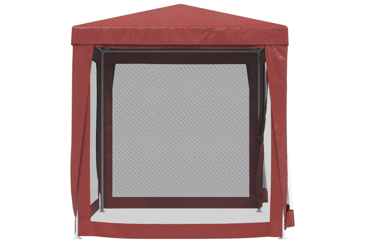 Vidaxl 319220 Party Tent With 4 Mesh Sidewalls Red 2x2 M Hdpe-3