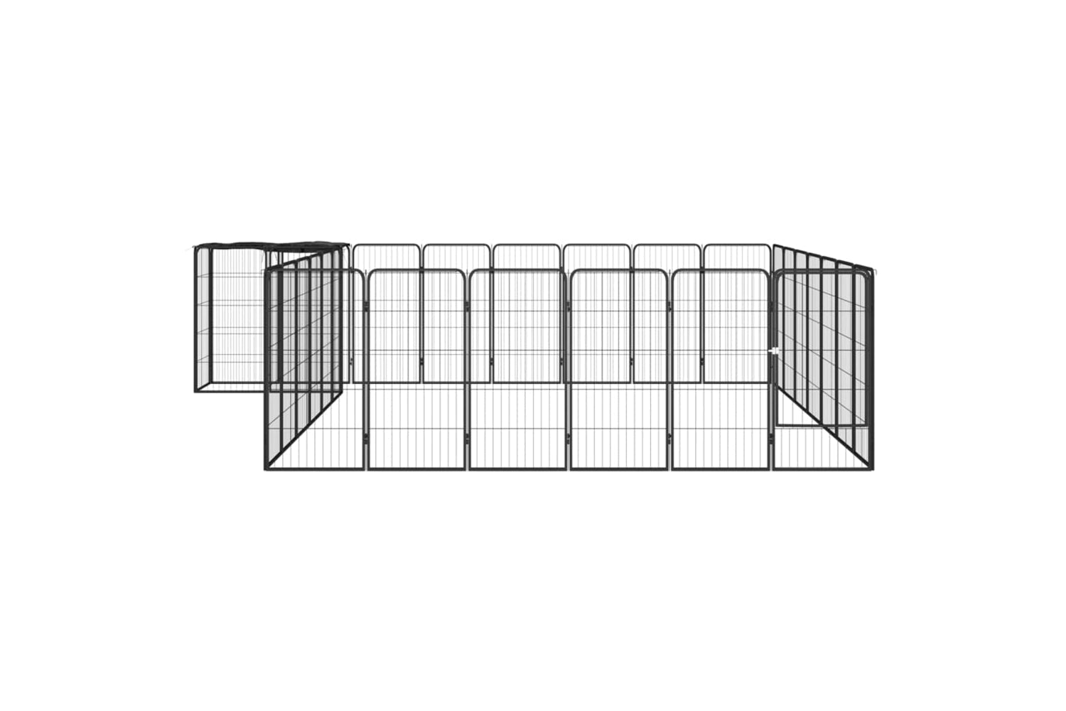 vidaXL 3115953 30-panel Dog Playpen Black 50x100cm Powder-coated Steel-2